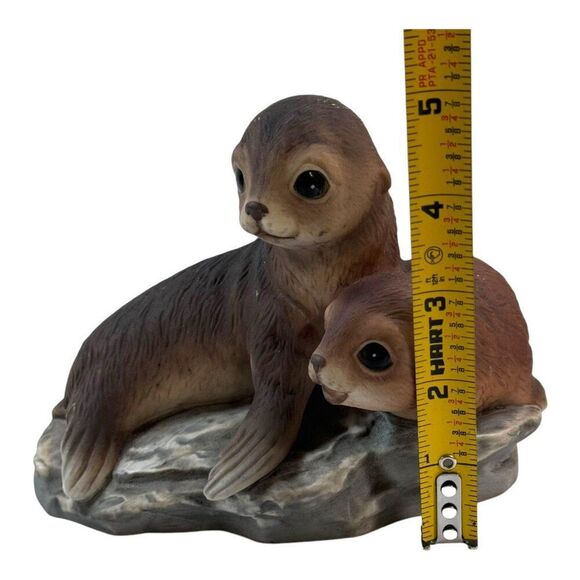 Vintage Homco 1981 Masterpiece Porcelain Baby Seal Pups Figurine Collectible - Picture 6 of 8